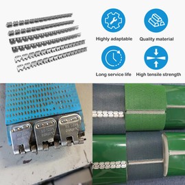 24 inch 8 Pcs Butterfly Belt Fastener Alligator Staple Lacing with 4 Hinge Pins Conveyor Belt Repair Fasteners Staple Clipper Lacing Applicable Belt Thickness 5-6.4mm