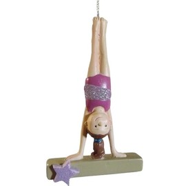 OnHoliday Young Gymnast on Balance Beam Gymnastics Christmas Tree Ornament