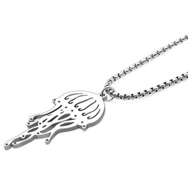 RAIDIN Stainless Steel 18K Gold Plated Sea Life Jellyfish Jellyfish Necklace for Women Girls Cute Ocean Animal Pendant Summer Jewellery for Gifts, Stainless Steel, No Gemstone