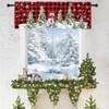 Abaysto Christmas Valance for Windows Christmas Snowman Window Toppers Valances