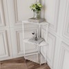 Eglaf Acrylic Corner Side Table - 3 Tier Triangle End