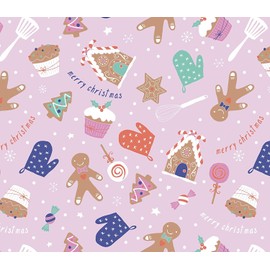 Stesha Party Gingerbread Cookies Christmas Holiday Present Gift Wrap 30 x 20 Inch (3 Sheets)