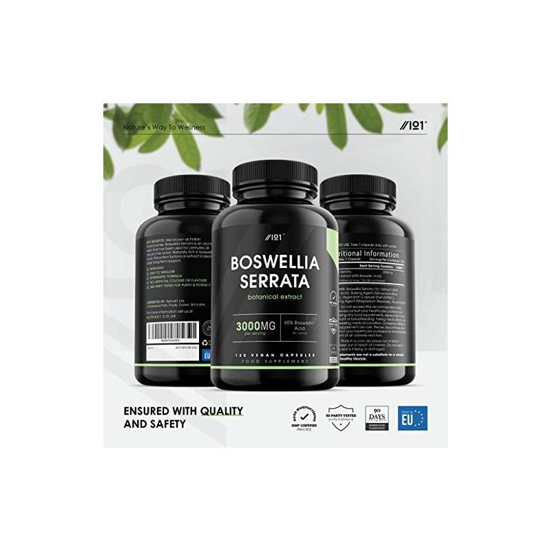 Boswellia Serrata Extract 3000mg - Raw Indian Frankincense - No