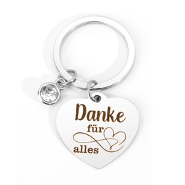 Thank You Gifts, Thank You Gifts, Small Thank You Gifts for Women, Teacher Gift, Teacher Christmas, Key Ring Thank You Gifts Colleagues, Thank You for Everything Gifts for Mum Dad, silver