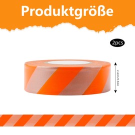 Pretwad 2 Rolls Orange Silver Road Barrier Tape, 2.5 cm x 45 m Hunting Route Marking Tape, Waterproof Reflective Marking Tape, Tree Marking Tape, Eye-catching Warning Tape for Wall, Pipeline