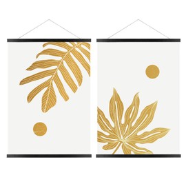 FALAMON 2 Pack Magnetic Poster Hanger Frame, 17x11 17x24 17x22 Magnet Poster Frame Hangers for Hanging Posters, Prints, Photos, Pictures, Maps, Scrolls, and Canvas Artwork (Black, 17")