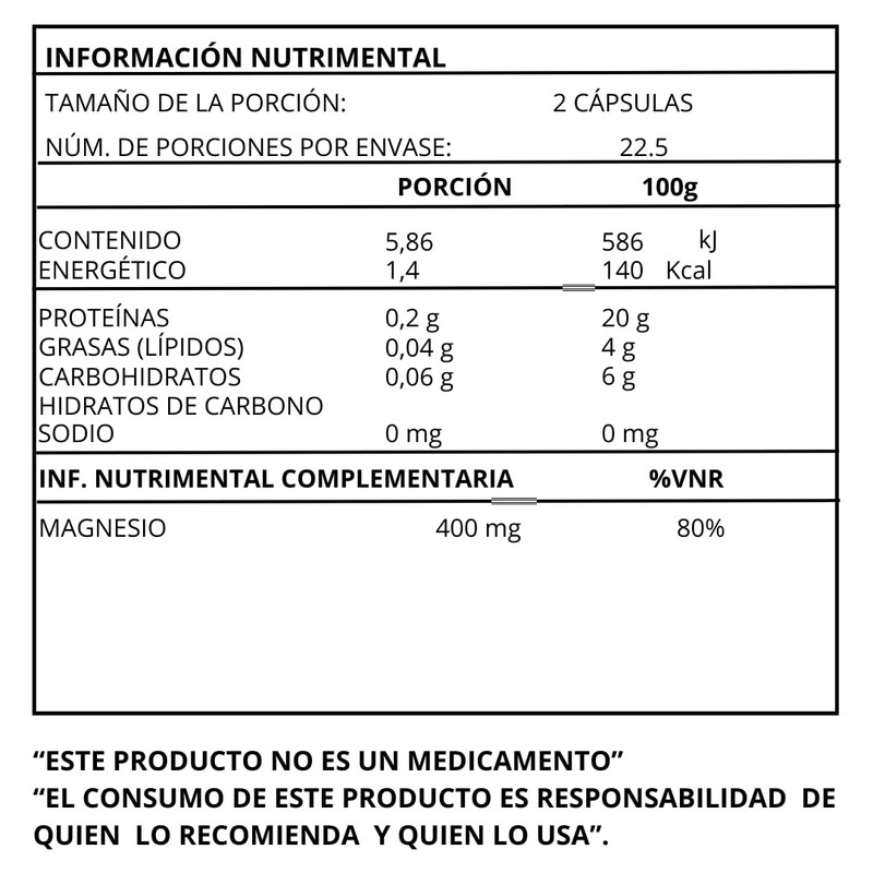 Essential Nutrition, Magnesio - 45 Cápsulas De 500 Mg