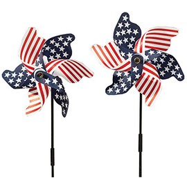 Fox Valley Traders Patriotic Lawn Pinwheel Set of 2