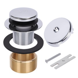 PRIMSOPH Tip-Toe Tub Drain Trim Kit with One Hole Overflow Faceplate Conversion Kit Assembly Universal Fine Coarse Thread Replacement Chrome