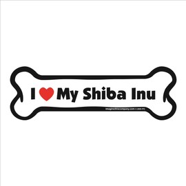 Imagine This Bone Car Magnet, I Love My Shiba Inu, 2-Inch by 7-Inch, Small