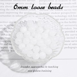 6mm Natural Gemstone Round White Jade Loose Beads for Jewelry Making Bracelets Necklace Earrings Art Craft (60-62pcs/strand)