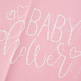 Unique 73363 Pink Hearts Baby Shower Plastic Table Cover, 54" x 84" 1 Pc, Print