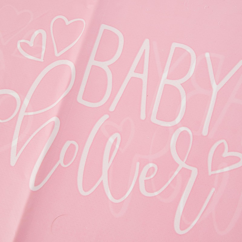 Unique 73363 Pink Hearts Baby Shower Plastic Table Cover, 54"