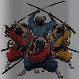 CafePress Pugs Ninja T Shirt 30 Oz Stainless Steel Water Bottle 30 oz (887 ml) Stainless Steel Water Bottle