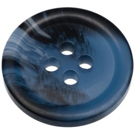 Pack of 6 Blue 23mm Round Faux Horn Sew On Plastic Buttons for Coats Jackets Cardigans Flat 4 Holes 36L