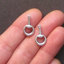 Unbranded 6 Snaffle Bit Charms Antique Silver Tone 3D - SC1400