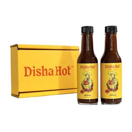 Disha Hot Gourmet Mexican Hot Sauce | Habanero & Chile de Árbol | Spicy Salsa Picante | Tomato & Tomatillo Blend | Vegan & Gluten-Free | Pack of Two 5 oz Bottles