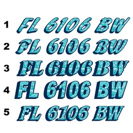 cbcdecals - Custom Bass Boat Registration Numbers "Pool Water" (Set Of Two) Marine PWC Vinyl Decals Sticker