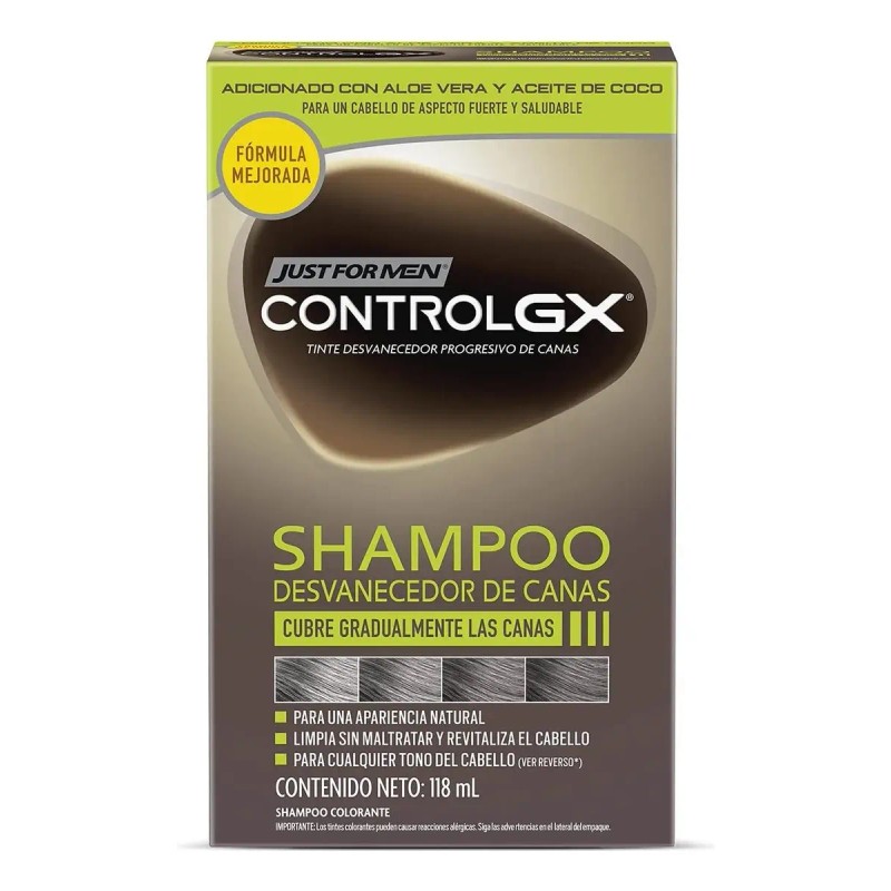 Shampoo Desvanecedor Canas Just For Men Control Pack