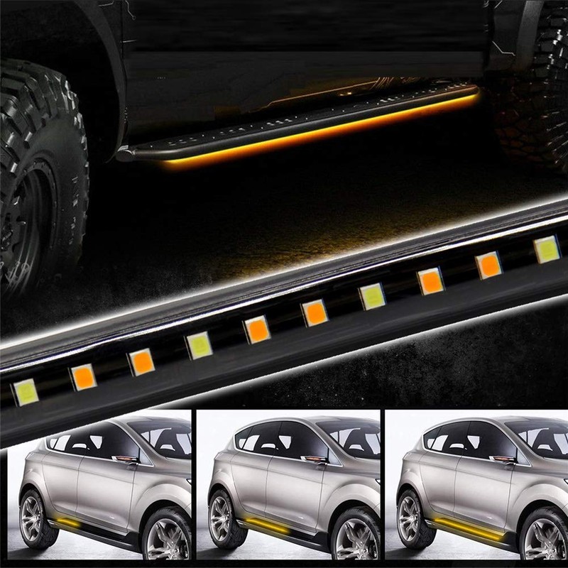 Truck Running Board Lights, Amber Turn Signal Lights Sequential Side