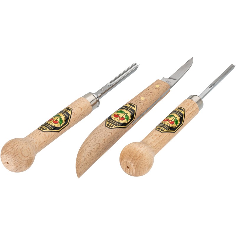 Kirschen 3450000 "Linol" Cutting Tools, Beige/Silver, Set of 3