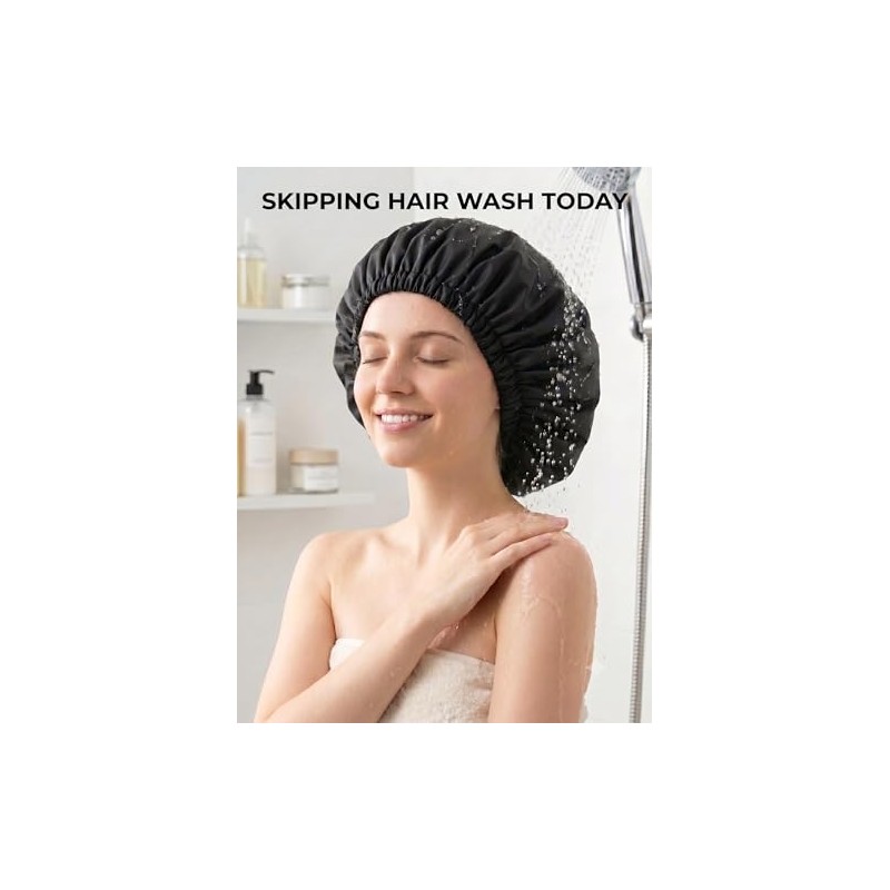 Aquior Ajustable Elástico Gorro Ducha Presenta Tamaño Cabeza Una Fina