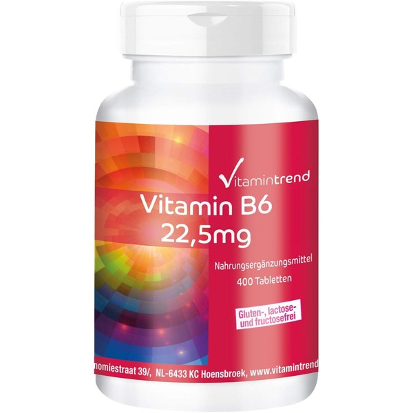 Vitamin B6 22.5 mg – Vegan – Bulk Pack – 400 Tablets | Vitamintrend®