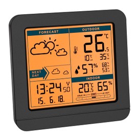 TFA Dostmann station wireless Sky, 35.1152.01, sensor, indoor and outdoor, with weather forecast, black, (L) 123 x (B) 52 x (H) 117 mm