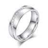 6mm Comfort Fit Heavy Sterling Silver Curved Set Simulated Diamond