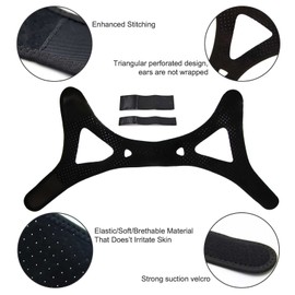 Chin Strap - Chin Strap for Cpap Users, Cpap Chin Strap, Anti Snoring Chin Strap, Chin Strap for Snoring, Breathable Comfortable Cpap Chin Straps for Men and Women, Extension Strap (Black)