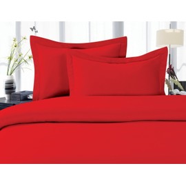 Elegant Comfort 1500 Premier Wrinkle,Fade and Stain Resistant 4-Piece Bed Sheet Set, Deep Pocket, Queen Red