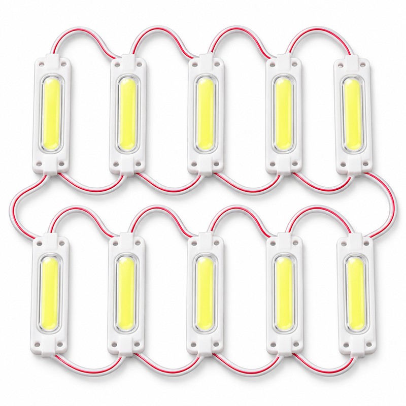 10-Pack 12V 2W COB LED Modules with Lens, IP68 Waterproof