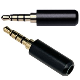CESS TRRS 4 Pole Stereo Male Plug 3.5mm Solder Type, Gold-Plated, Black Metal Housing, Perfect Replacement for Headphones, Earphones, Microphones (2 Pack)