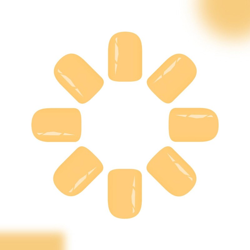 Yellow Press on Nails Short Square Fake Nails Glossy Solid