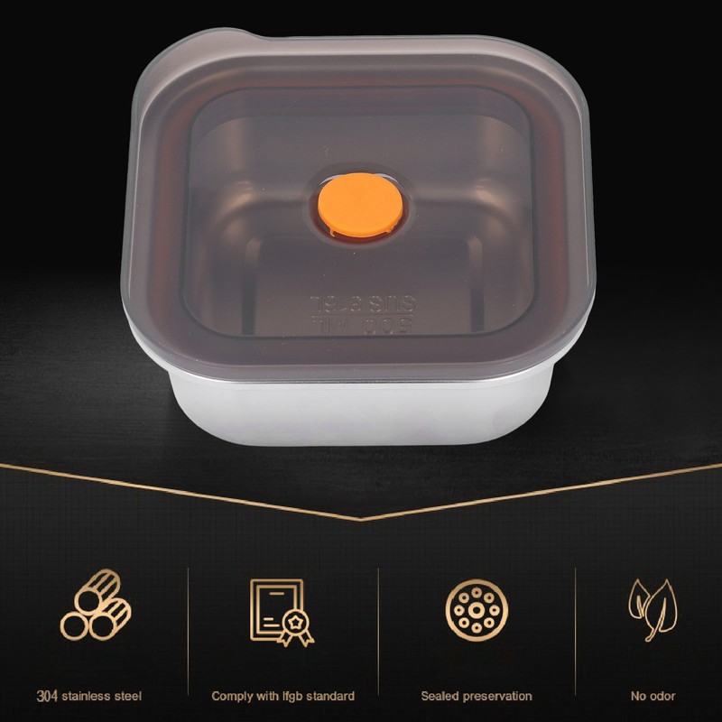 316 Stainless Steel Food Storage Container Vacuum Sealed Metal Food