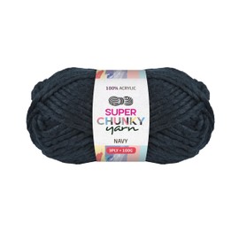Yatsal Super Chunky 3-Ply Knitting Wool Yarn 100 g, Navy