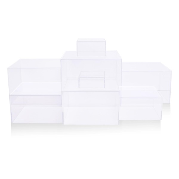 Olutacot 8 Pack Acrylic Risers for Display - Nesting Cubes
