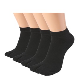 Civiczar Socks, 2 Toe Socks, Men's, Cotton, Men's, Sweat Absorbent, Quick Drying, Set of 4 Pairs, 16