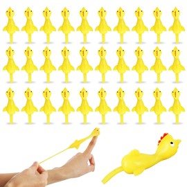 OUMASK 30 Pcs Rubber Chicken Slingshot, Flying Chicken Slingshot Game Finger Slingshot Chicken Toys Chicken Flingers Flinging Chickens for Party, Gag Gifts