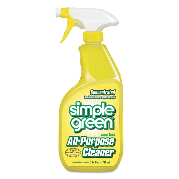 Simple Green 14002 Industrial Cleaner & Degreaser, Concentrated, Lemon, 24 oz Bottle (Case of 12)