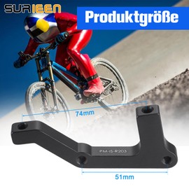 SURIEEN Bicycle Disc Brake Adapter, Replacement Parts Adapter Brake Mount Adapter, Brake Mounting Bracket for M140/160/180/203 mm Rotor (B-R-203)