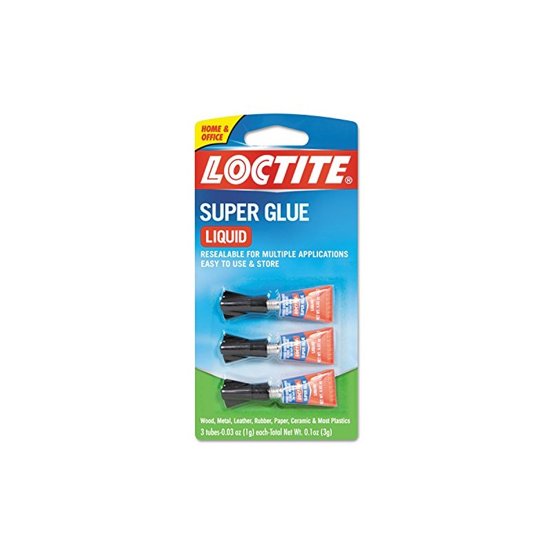 Loctite Super Glue, 0.11 Oz, Dries Clear, 3/Pack