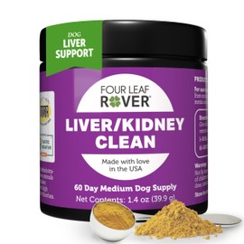 Four Leaf Rover Dog Liver Support - with Organic Milk Thistle & Mushrooms - with Kidney Support - Detox & Cleanse - Veterinarian Formulated