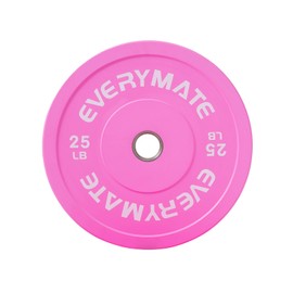 EVERYMATE 25LB Olympic Bumper Plates Pink Bumper Plates Set Weight Plates for Cross Training and Olympic Weightlifting, 2 Inch Bumper Plates,1 Bumper Plate