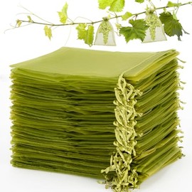 Sukh 100 bolsas de protección de frutas, 6 x 8 pulgadas, cubierta de frutas para redes de frutas para árboles frutales, redes de frutas para proteger bolsas de organza de malla de frutas, bolsas de red verde para frutas y verduras