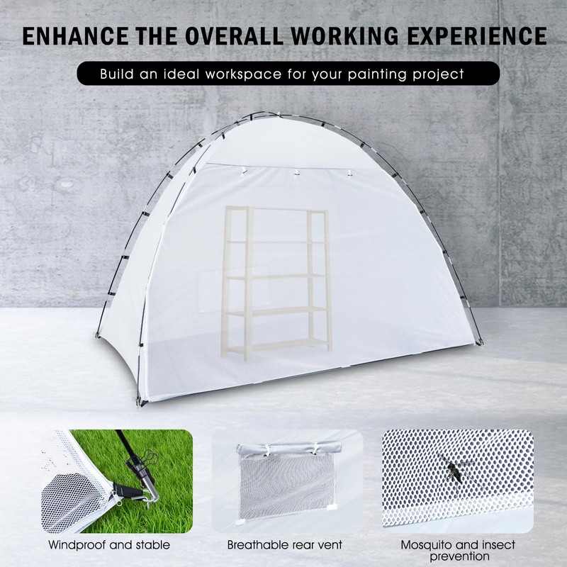 Portable Paint Booth Tent, Siebwin Extra Large 10(L) x6(W) x6.5(H)