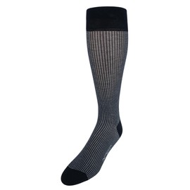Trafalgar Men's Gerald Box Designed Mercerized Cotton Mid-Calf Socks, Black and