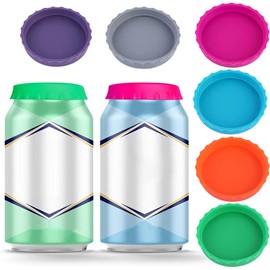 2Pcs Blue Silicone Coke Can Covers,Flexible Reusable Food Grade Leak Proof Protection Soda Silicone Can Lids for Kitchen Must-Have Picnic Accessories Cookware and Bakeware Lids