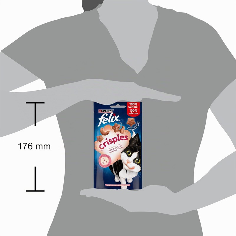FELIX Crispies Snack per Gatti Adulti con Salmone e Trota
