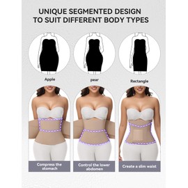 SHAPSHE Waist Trainer for Women Working out Cincher Body Shaper Tummy Control Waist Trimmer Belt Segmented Triple Wrap Tan